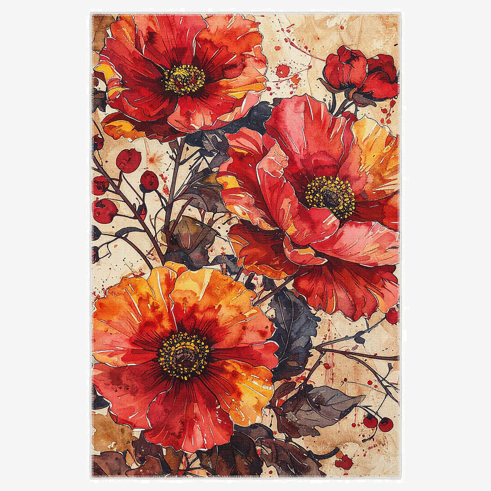 Hualalai Area Rug, Washable Rugs, Floral Rugs, Floral Carpets Hualalai Area Rug, Washable Rugs, Floral Rugs, Floral Carpets
