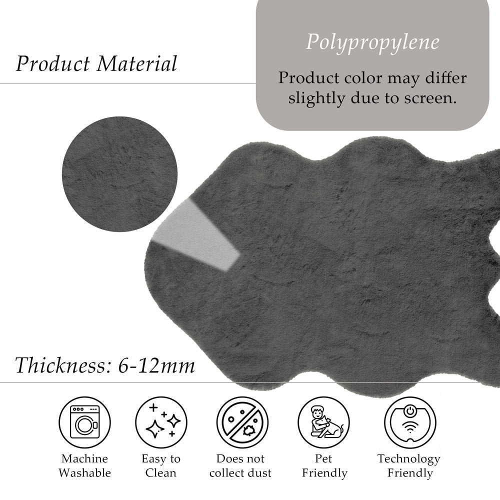 Anthracite Rabbit Plush Rug