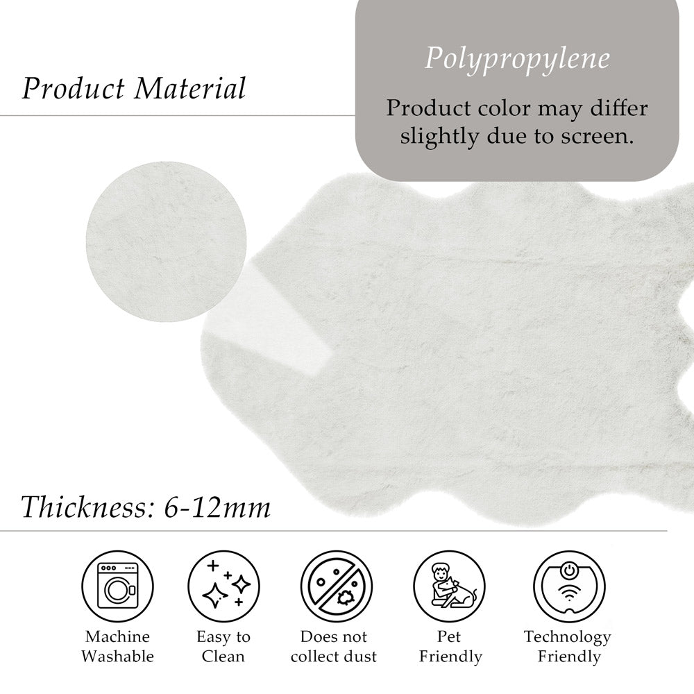 Cream Rabbit Plush Rug