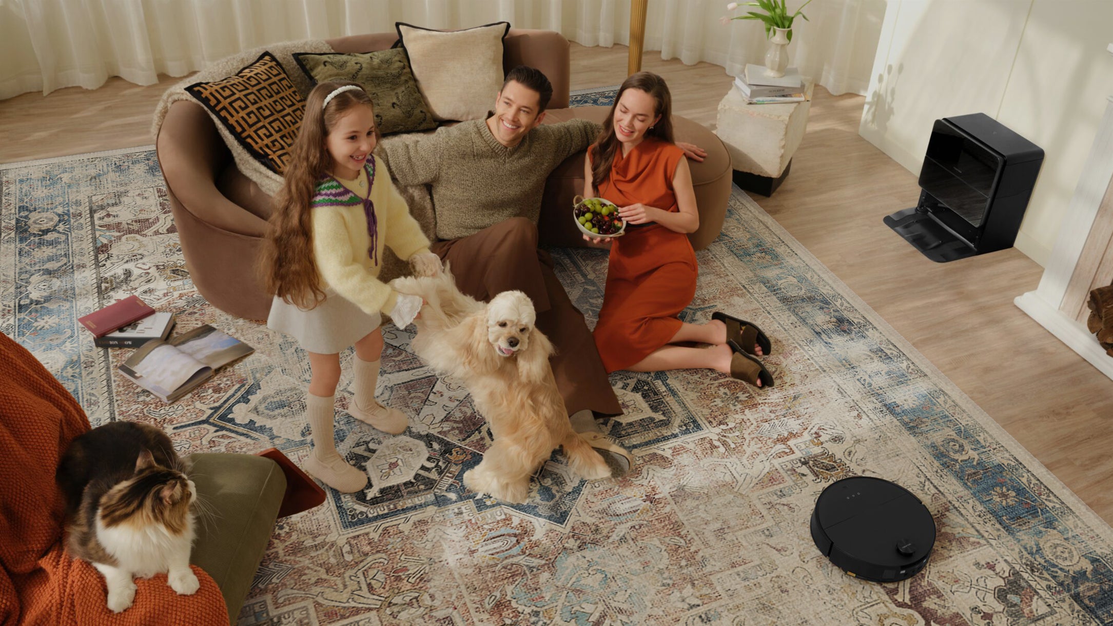 Cook Area Rug, Washable Rugs, Scandinavian Rugs, Orange Rugs