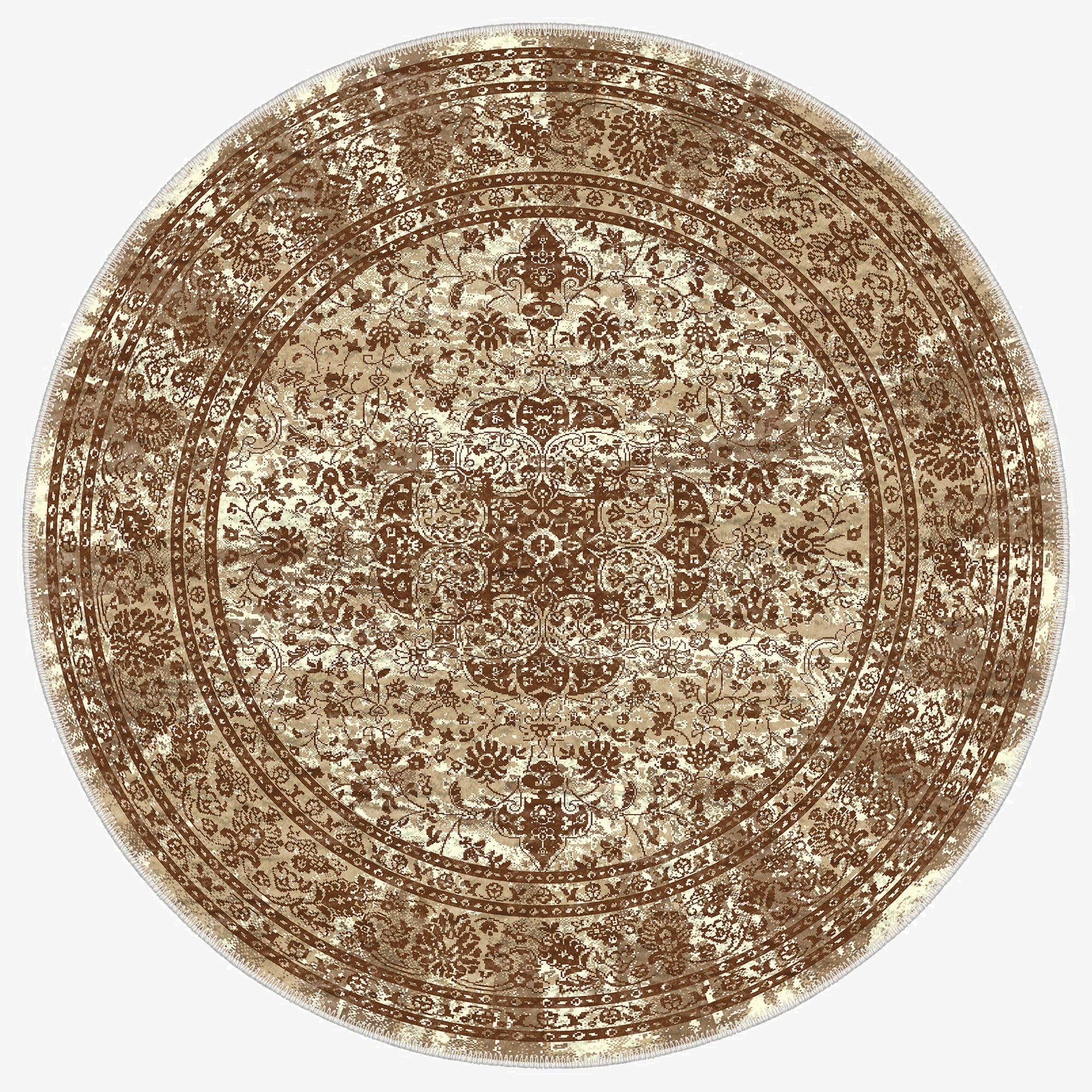 Sao Rug Sao Paulo Area Rug, Brown Rugs, Washable Rugs, Round Rug, Vintage Rugs ...