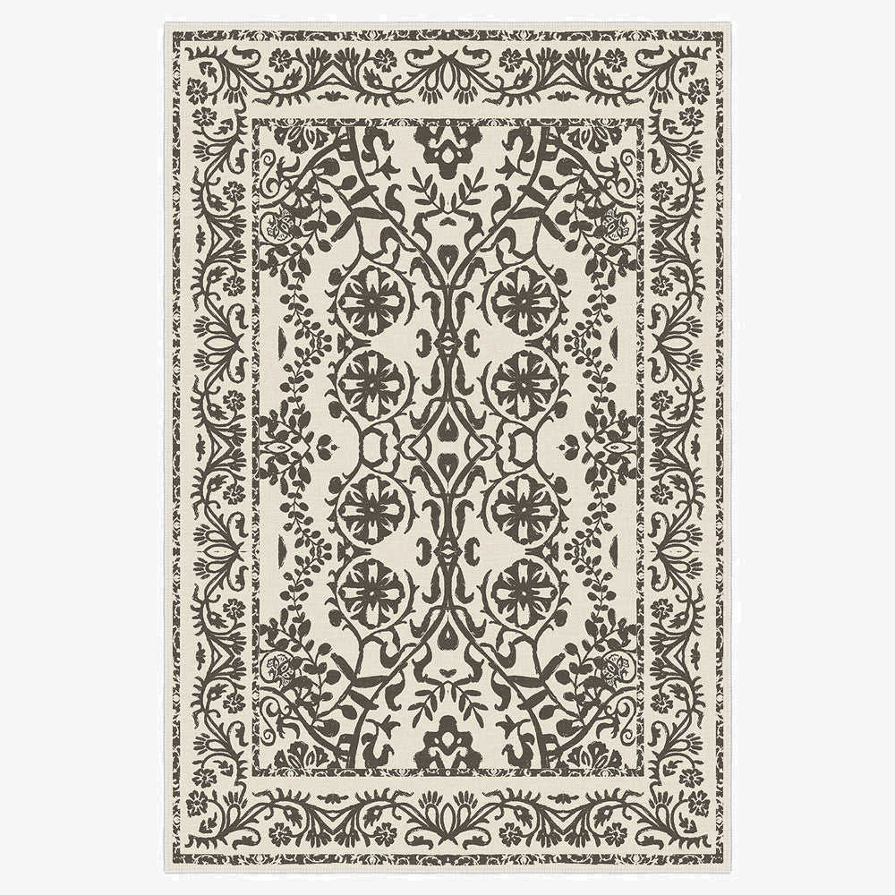 Katla Area Rug, Washable Rug, Large Area Rug, Floral Rugs, Brown Rugs ...