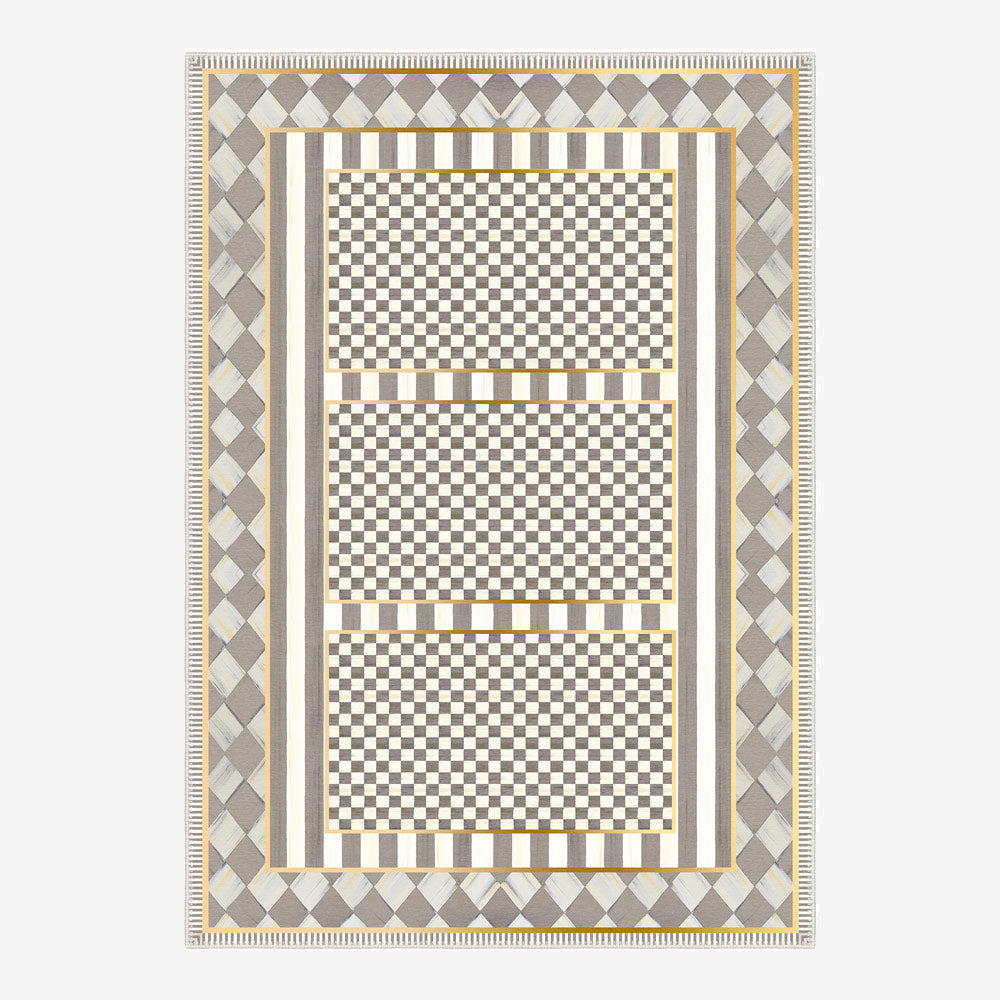 Edge Area Rug, Washable Rugs, Geometric Rugs, Checkered Rug, Beige Rug ...