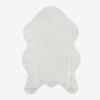 Cream Rabbit Plush Rug Flashrug