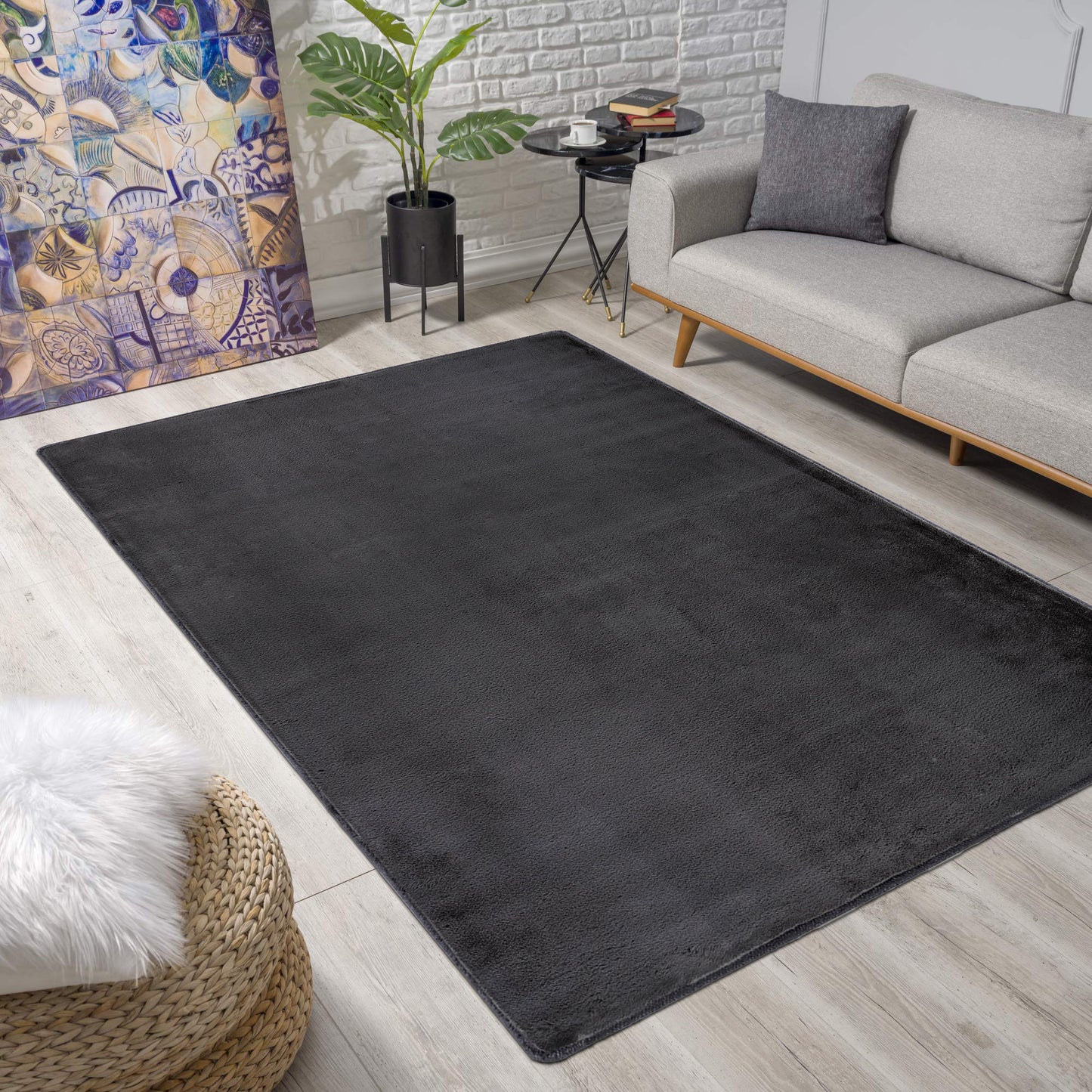 Anthracite Plush Area Rug