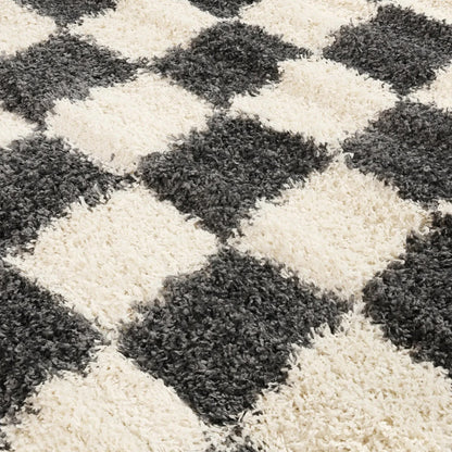 Checkered Black Area Rug