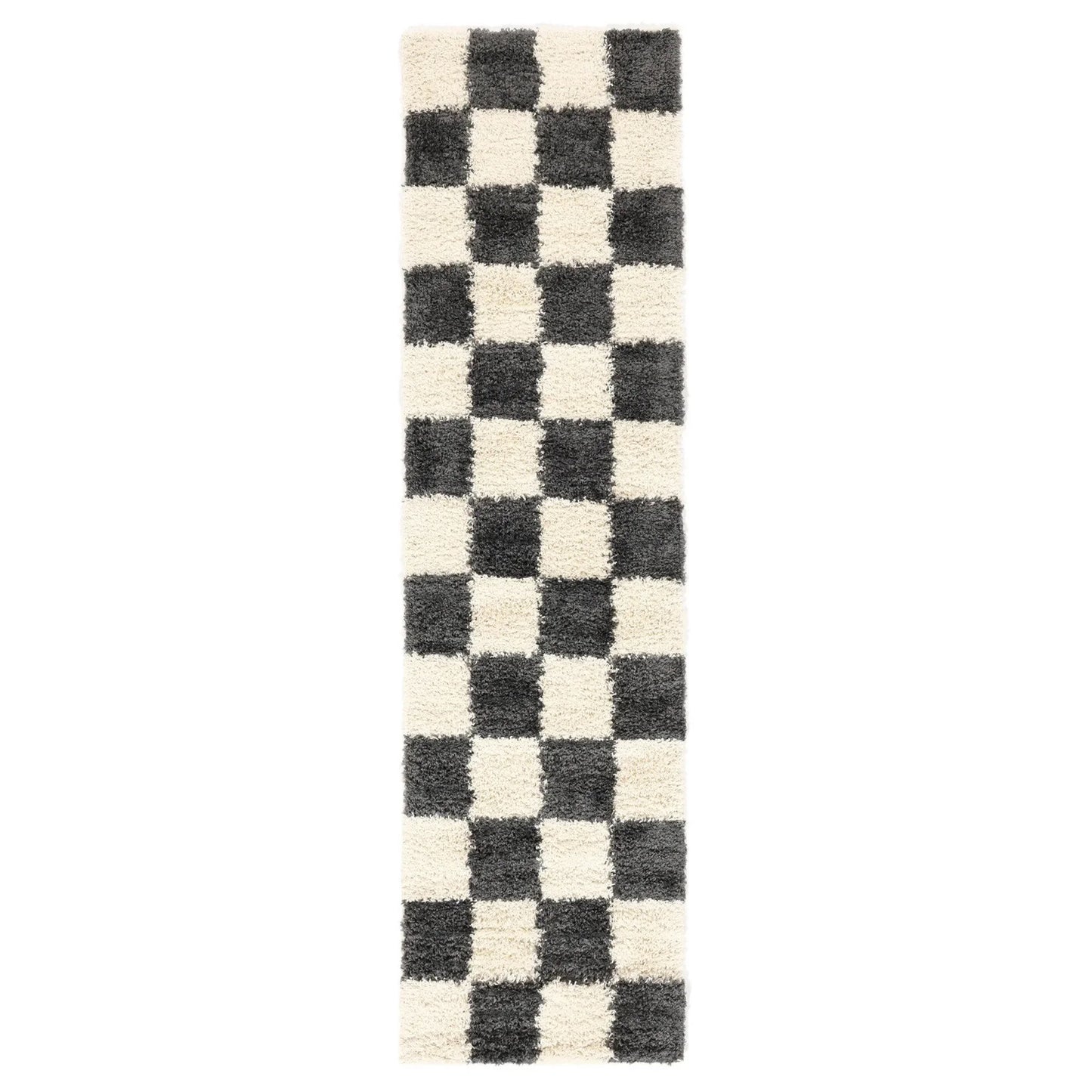 Checkered Black Area Rug