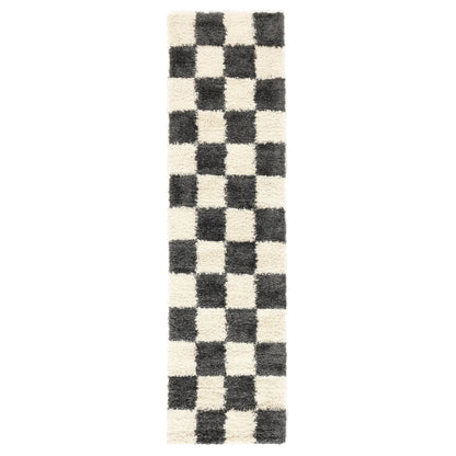 Checkered Black Area Rug
