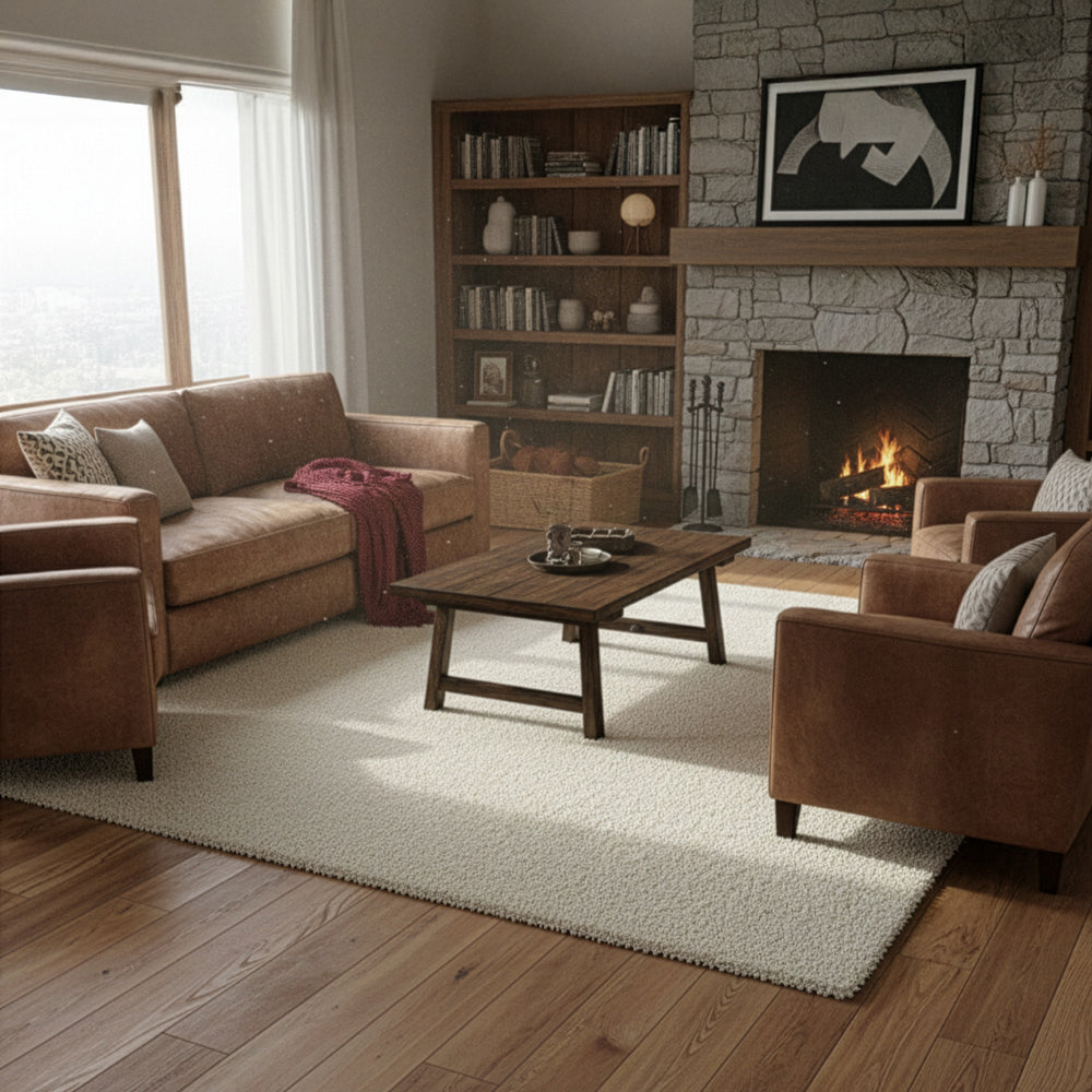 Shaggy Cream Area Rug