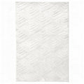 Patterned White Plush Area Rug
