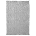 Patterned Gray Plush Area Rug