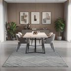 Patterned Gray Plush Area Rug