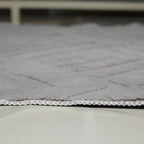Patterned Gray Plush Area Rug