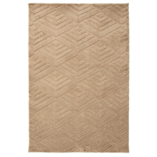 Patterned Brown Plush Area Rug