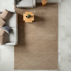 Patterned Brown Plush Area Rug