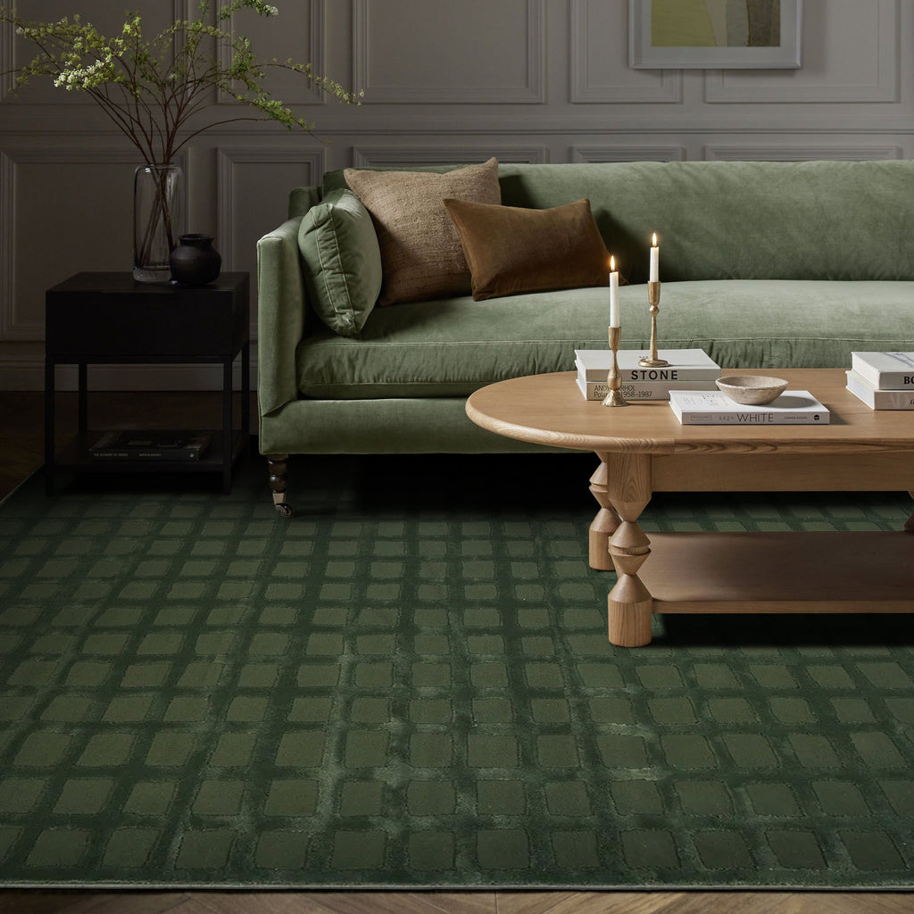 Emeraldcolour Rug Emerald Green Machine Woven Rug, Modern Durable Sisal Carpet, Soft ...