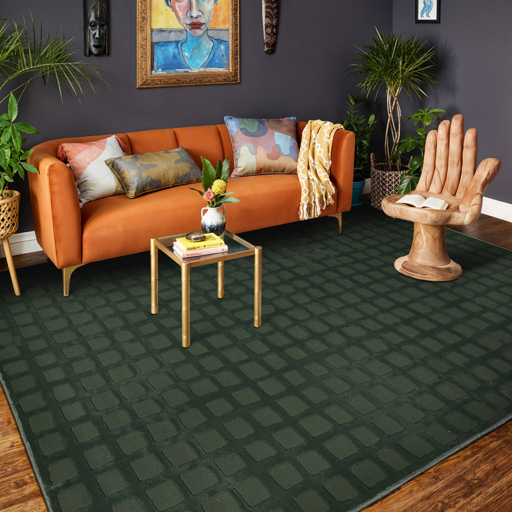 Emeraldcolour Rug Emerald Green Machine Woven Rug, Modern Durable Sisal Carpet, Soft ...
