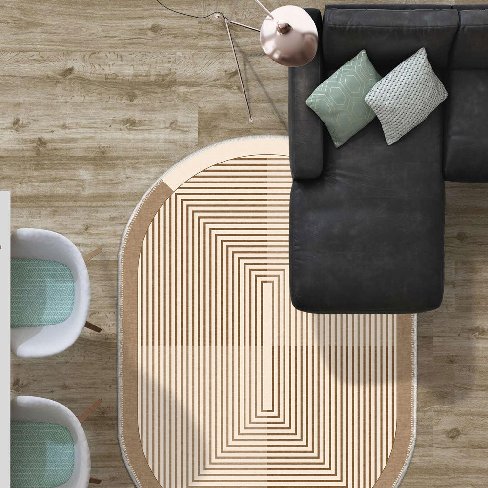 Luna Area Rug Luna Area Rug, Washable Rugs, Beige Rugs, Oval Rugs, Abstract Rugs ...