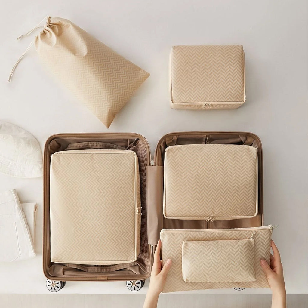Beige Travel Packing Set