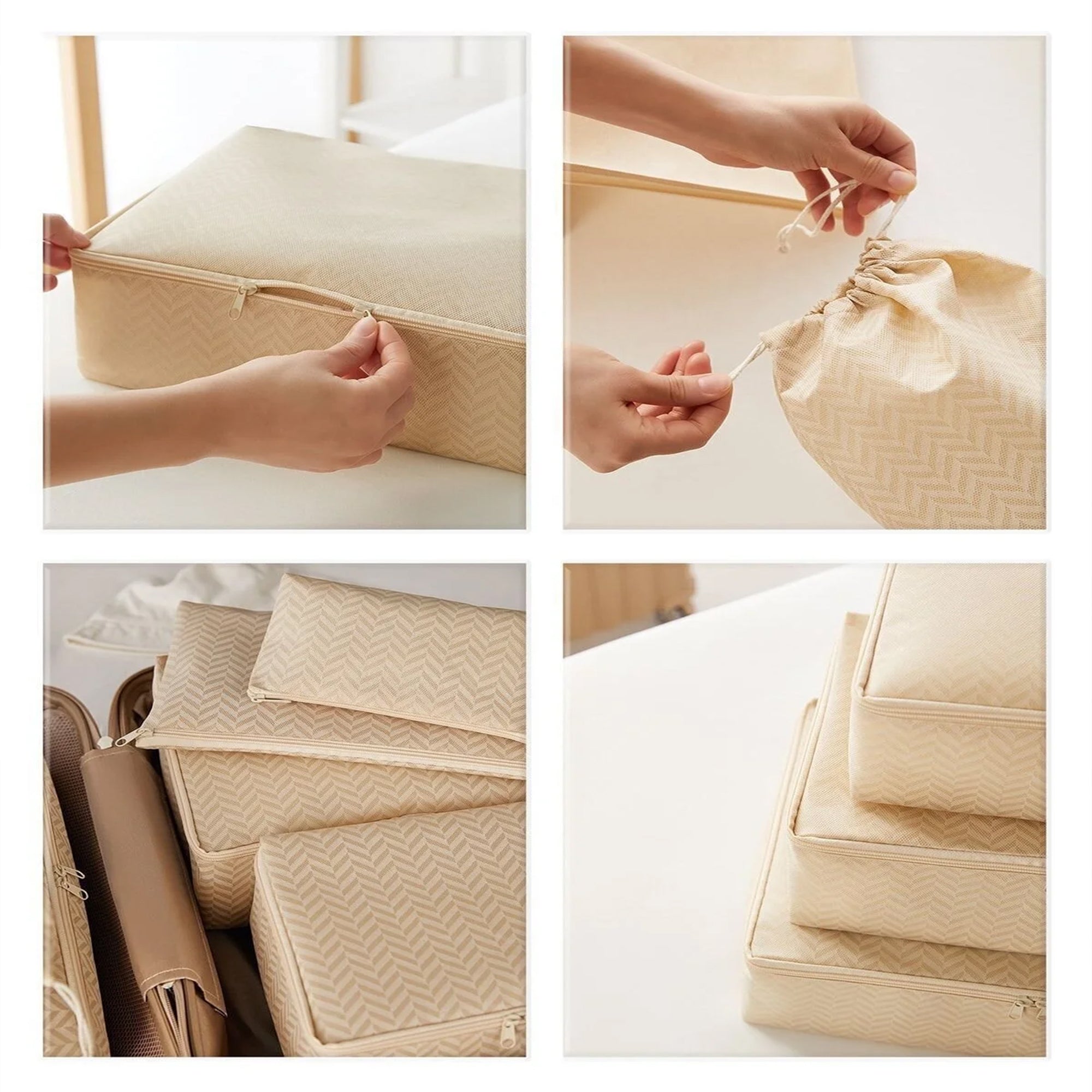 Beige Travel Packing Set