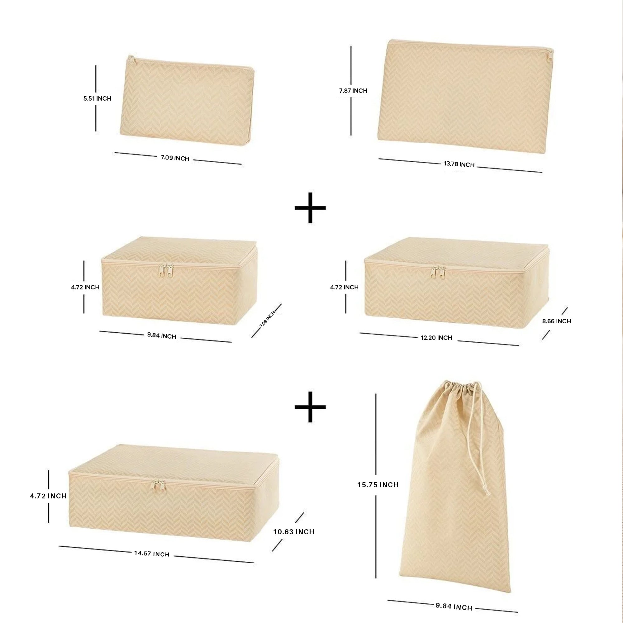 Beige Travel Packing Set