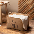 Beige Jute Storage Basket