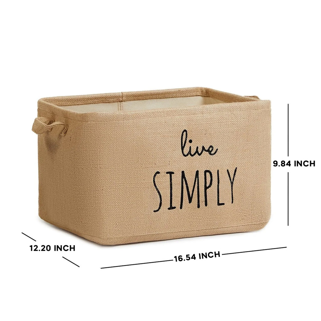 Beige Jute Storage Basket