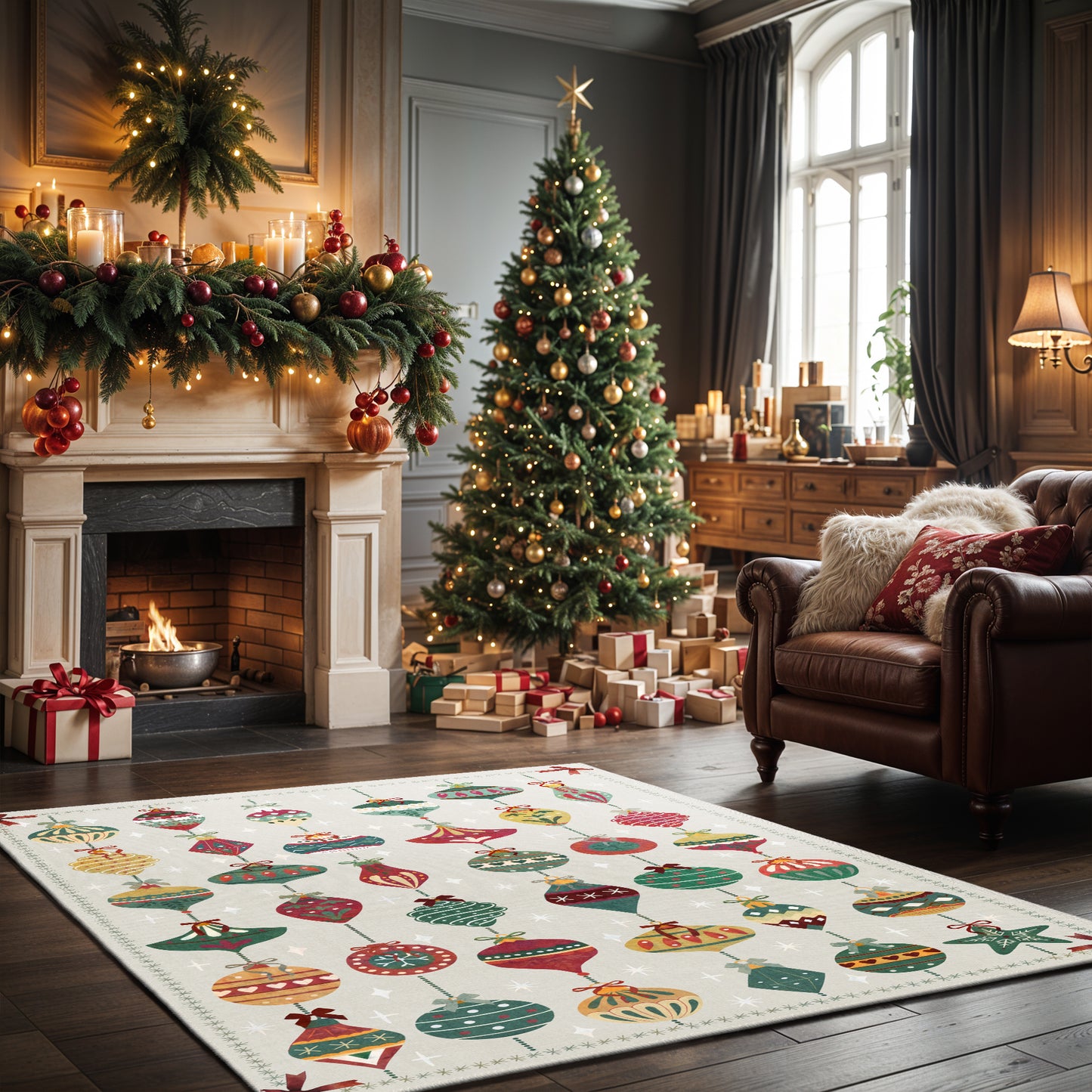 Wisconsin Christmas Rug