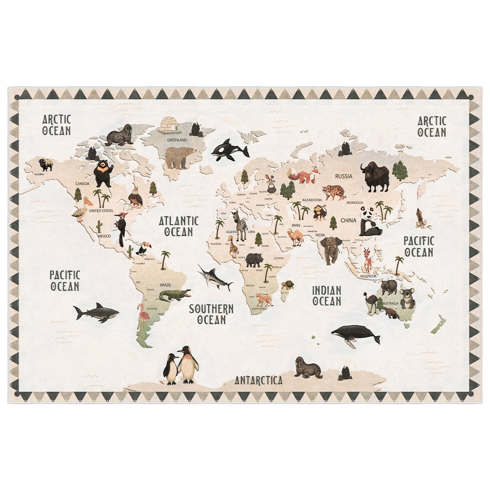 Animal Map Area Rug Flashrug