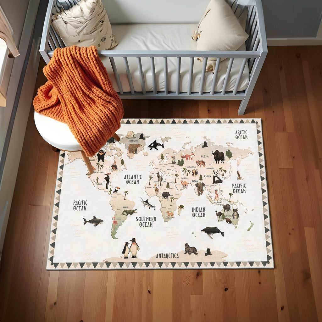 'Mega Flash Sale' Animal Map Area Rug