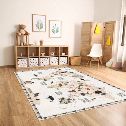 Animal Map Area Rug