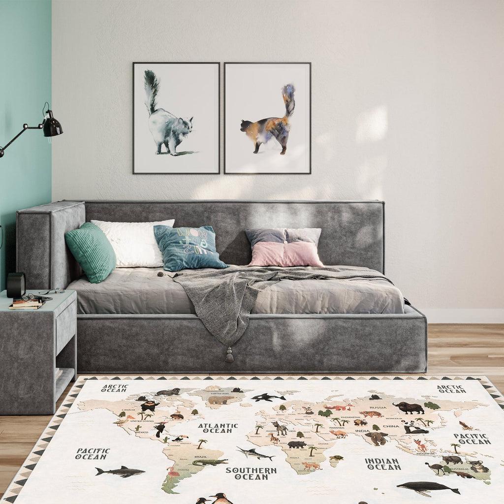 'Mega Flash Sale' Animal Map Area Rug