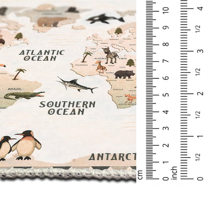 Animal Map Area Rug