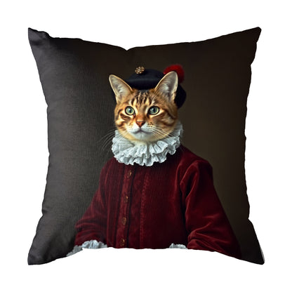 Vintage Cat Throw Pillow Cover