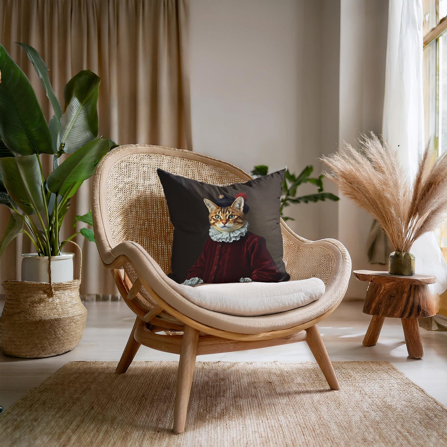 Vintage Cat Throw Pillow Cover