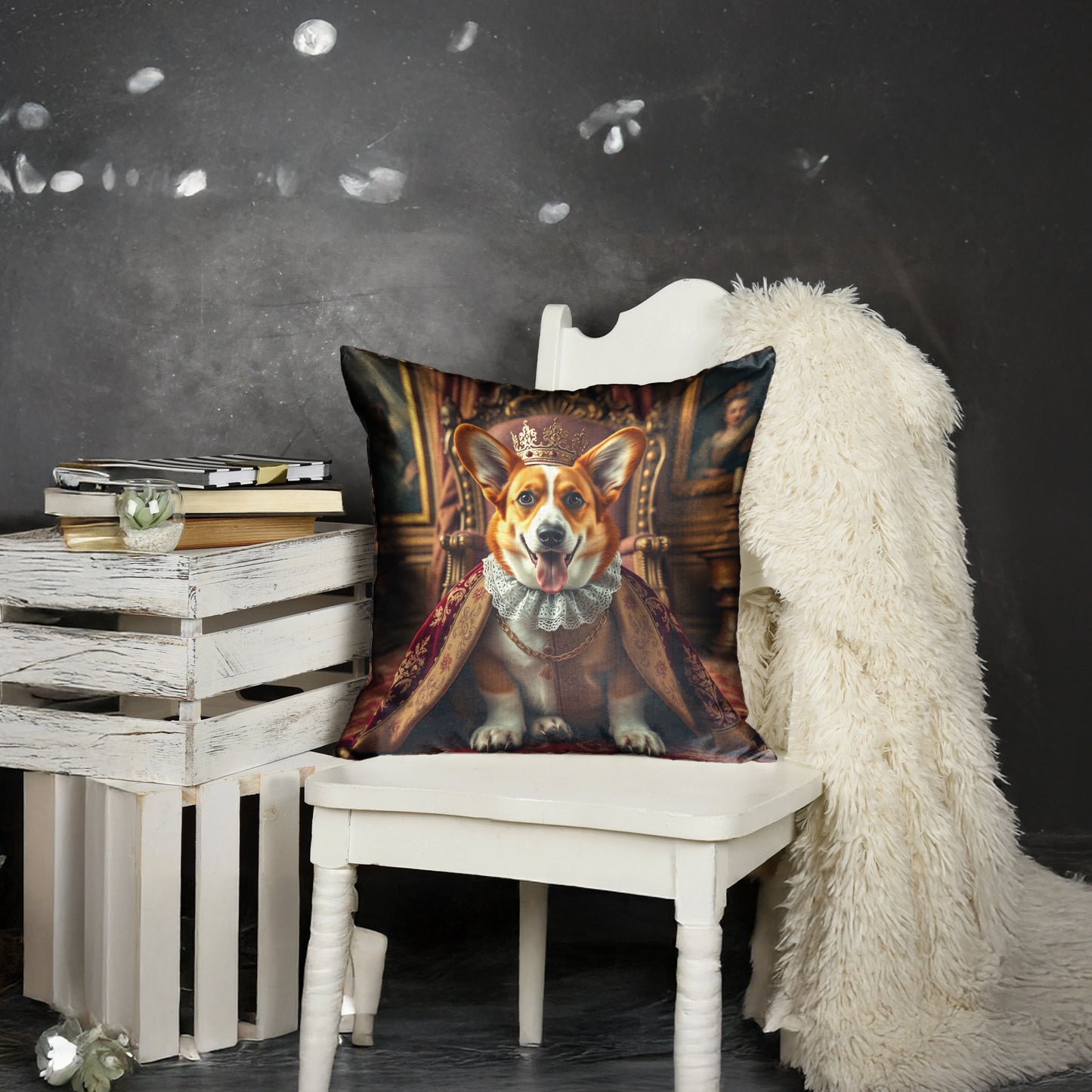 Vintage Dog Throw Pillow