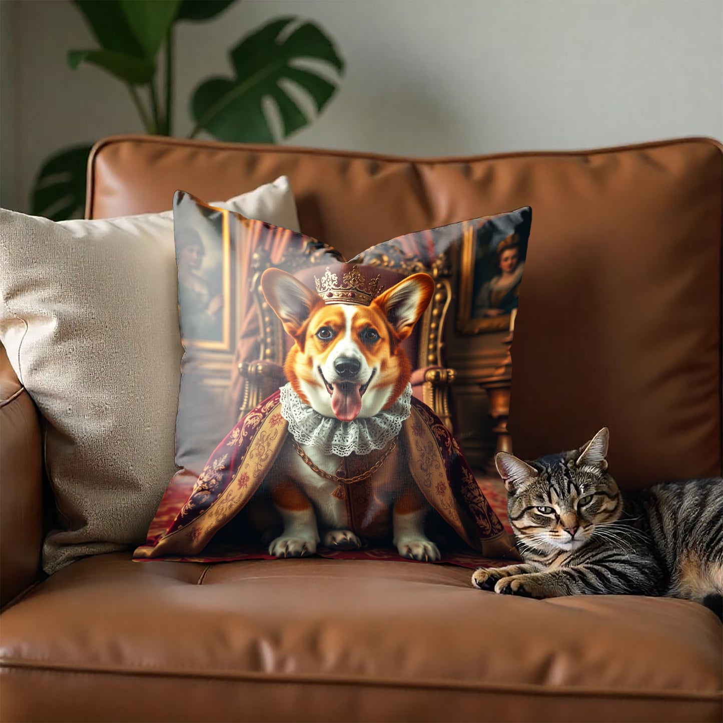 Vintage Dog Throw Pillow