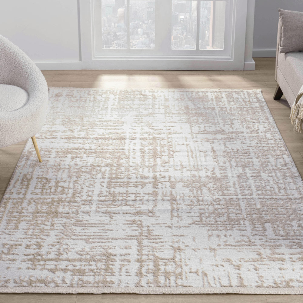 Pulse Beige Machine Woven Rug