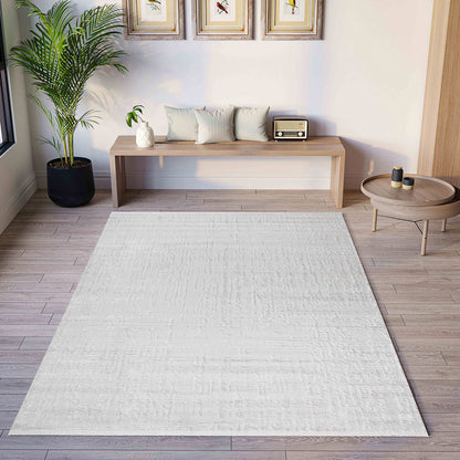 Pulse White Machine Woven Rug