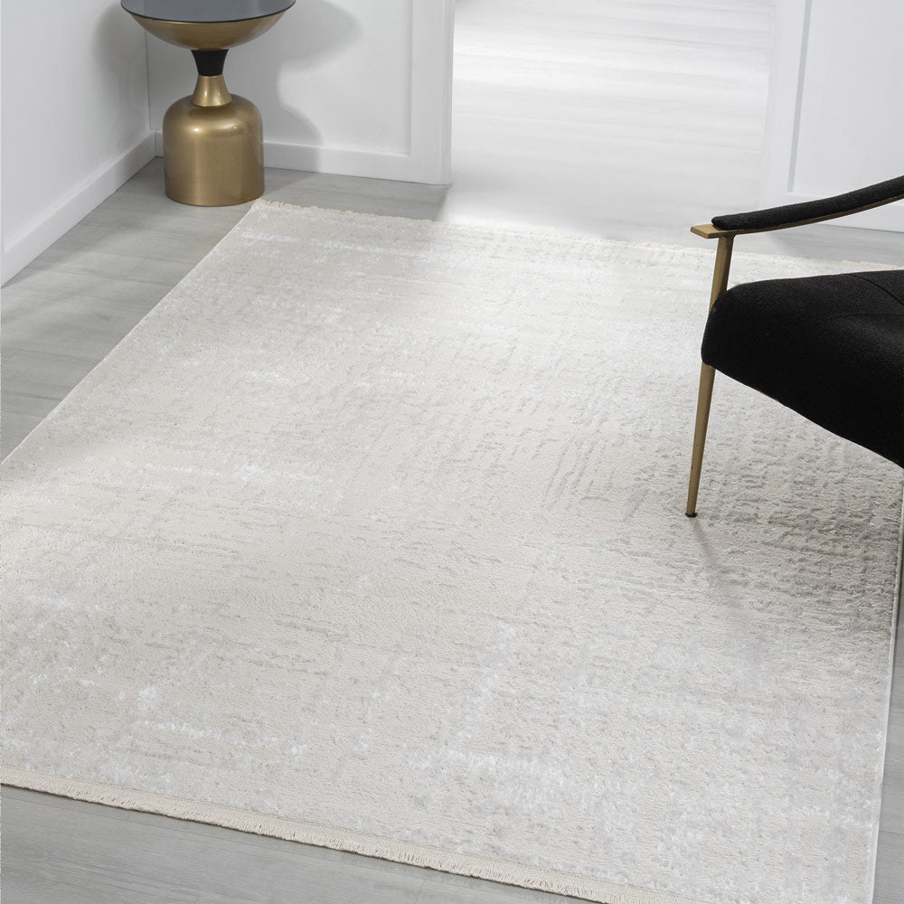 Pulse White Machine Woven Rug