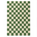 Checkered Green Area Rug