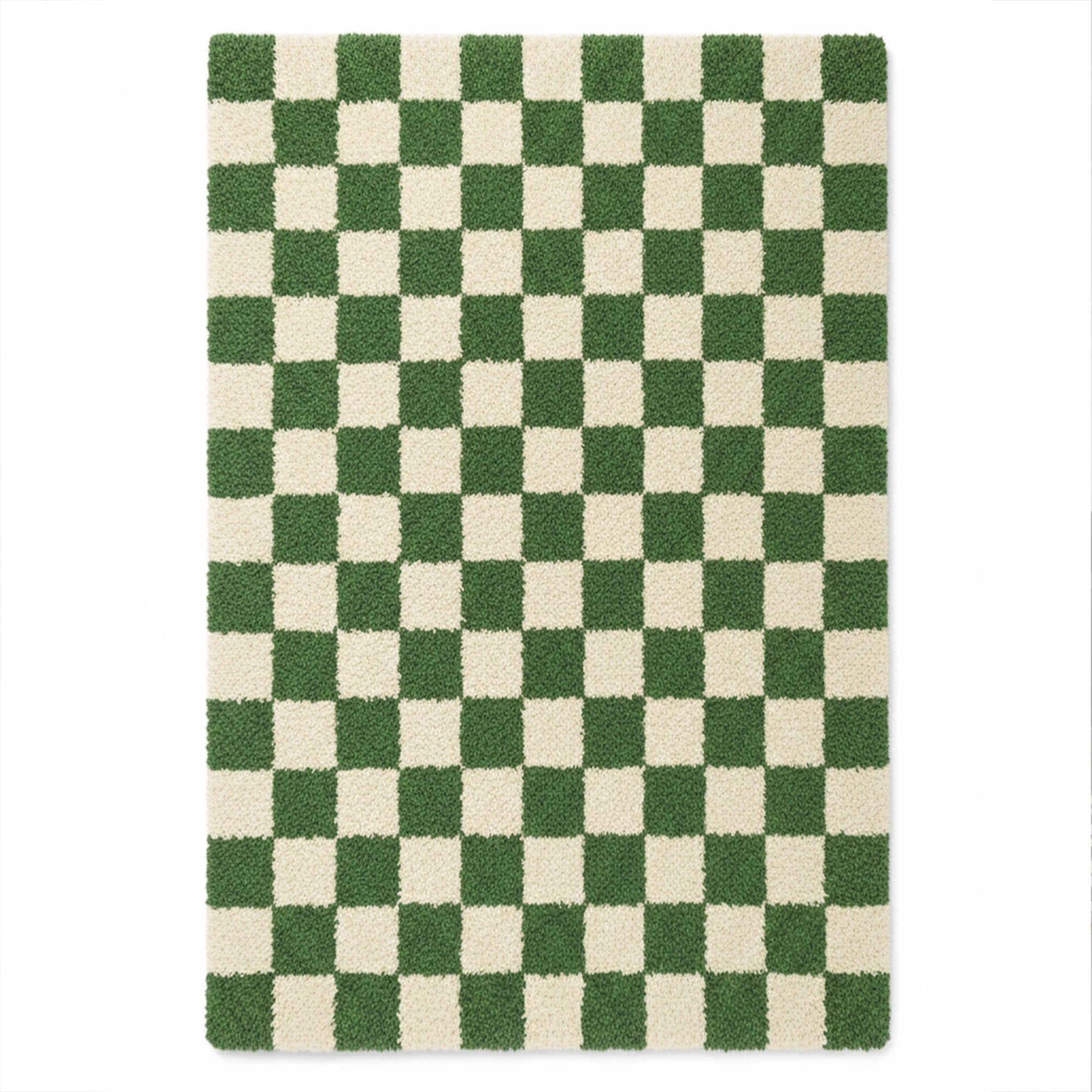 Checkered Green Area Rug