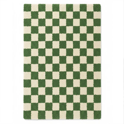 Checkered Green Area Rug