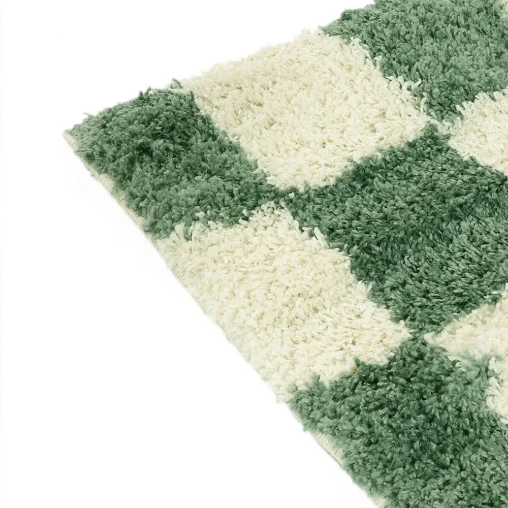 Checkered Green Area Rug