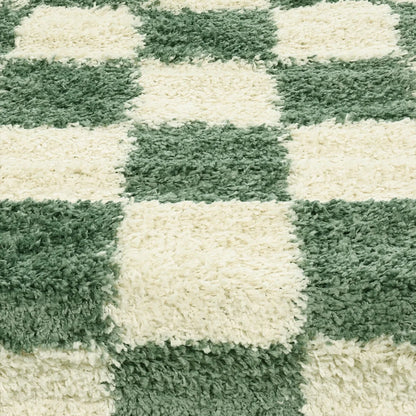 Checkered Green Area Rug