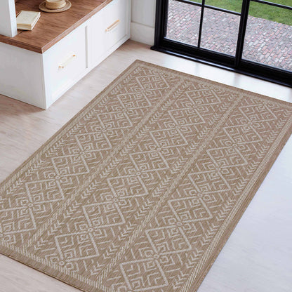 Brisk Beige Machine Woven Rug