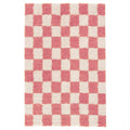 Checkered Pink Area Rug