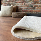 Cream Rabbit Plush Rug Flashrug