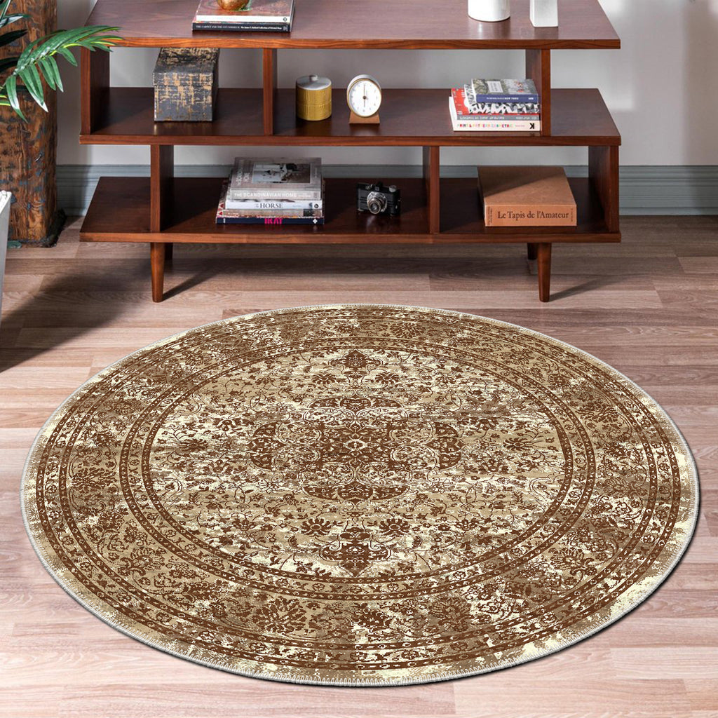 Sao Rug Sao Paulo Area Rug, Brown Rugs, Washable Rugs, Round Rug, Vintage Rugs ...