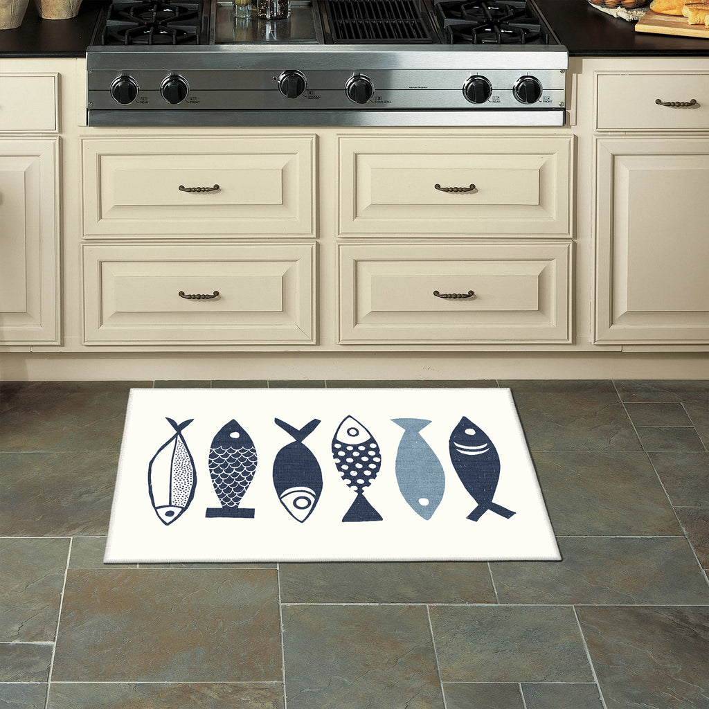 Custom Fish Can Rug Fish Area Rug, Washable Rugs, Blue Rugs, Kitchen Rugs, Kitchen Mats ...